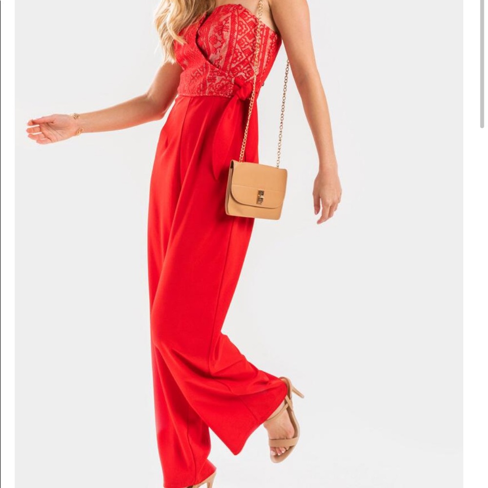 Red and gold jumpsuit